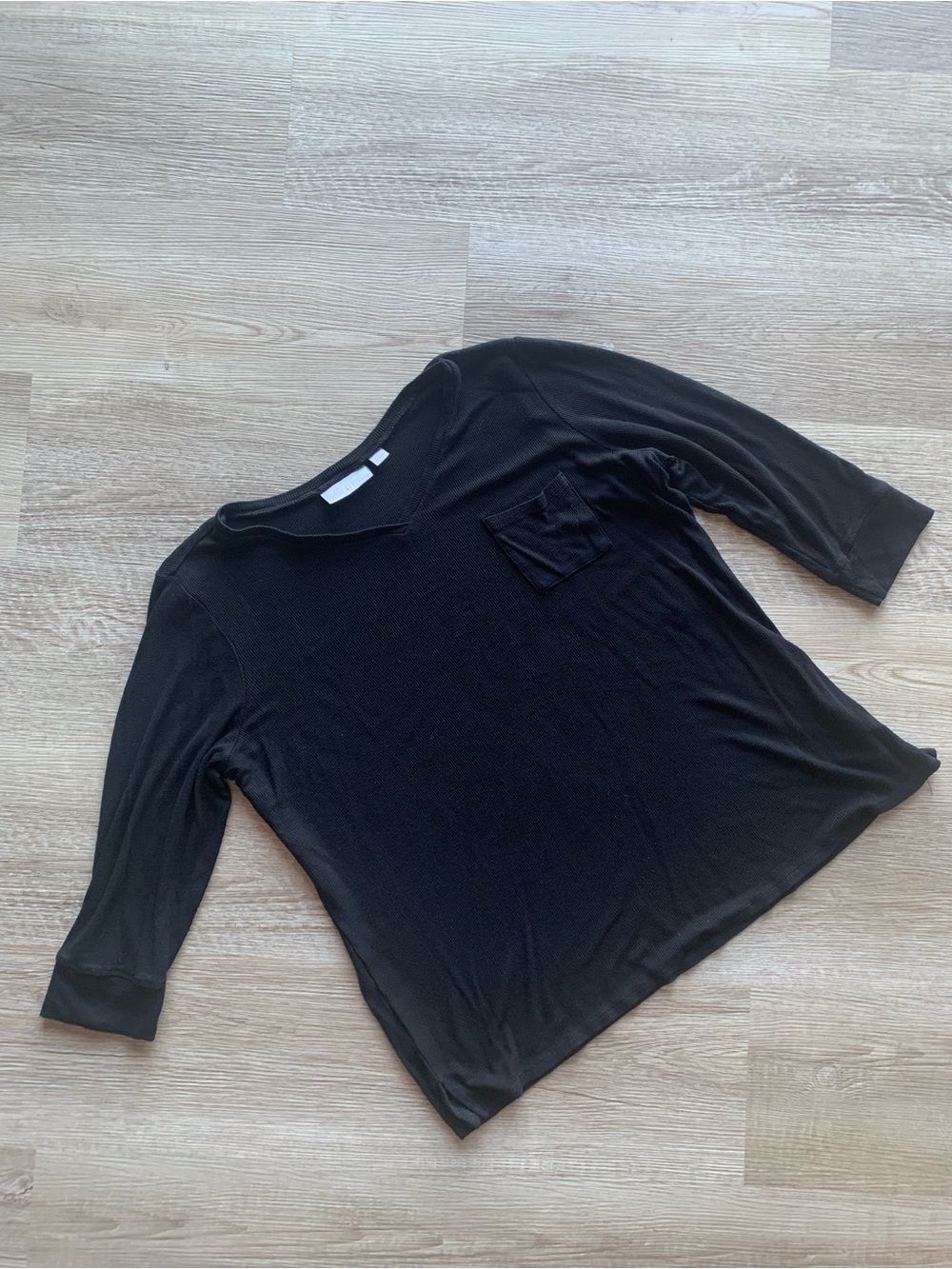 Belle by Kim Gravel Black Women's 3/4 Sleeve Lightweight Pocket Tee Size M